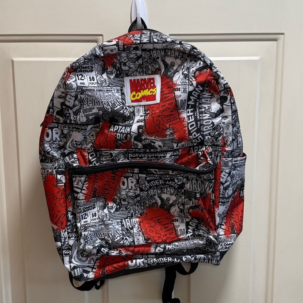 Marvel red white and black backpack
